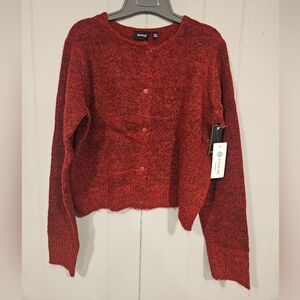 RD Style Stitch Fix Women's Size Medium Red Knit  Crew Neck Cardigan Sweater NWT